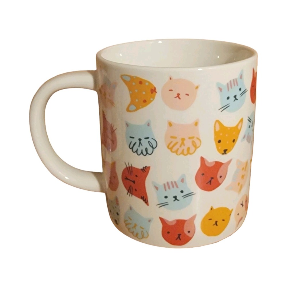 Parker Lane CAT PERSON Mug, 16 oz / 4", Stoneware, White, Multicolor, Excellent - Picture 2 of 4